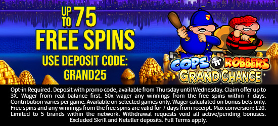 Up to 75 Free Spins