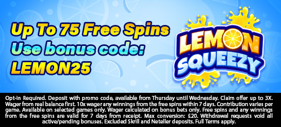 Up to 75 Free Spins