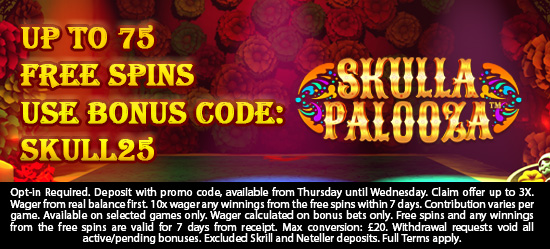 Up to 75 Free Spins