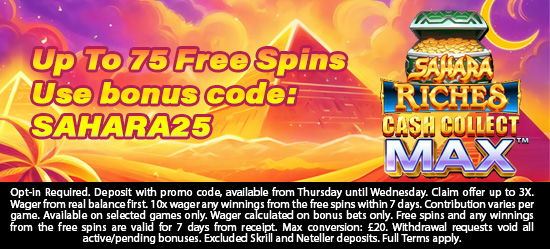 Up to 75 Free Spins